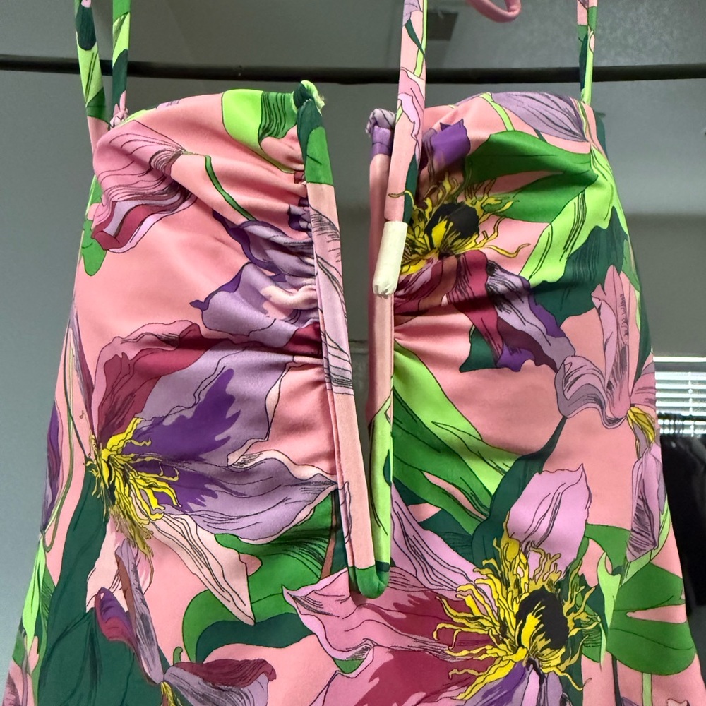 Express Pink and Green Tropical One Piece Swimsuit